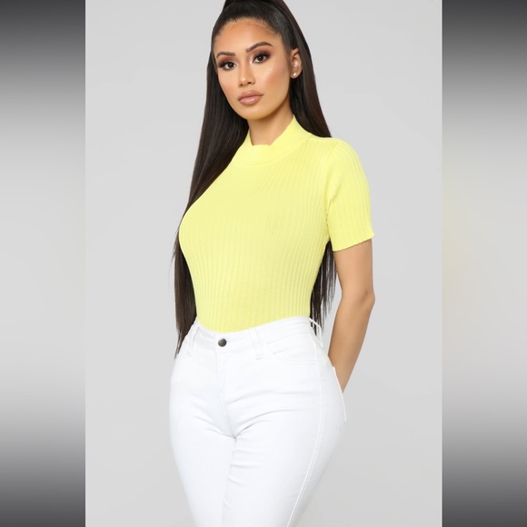 FN Ribbed Top - Yellow - Picture 2 of 12